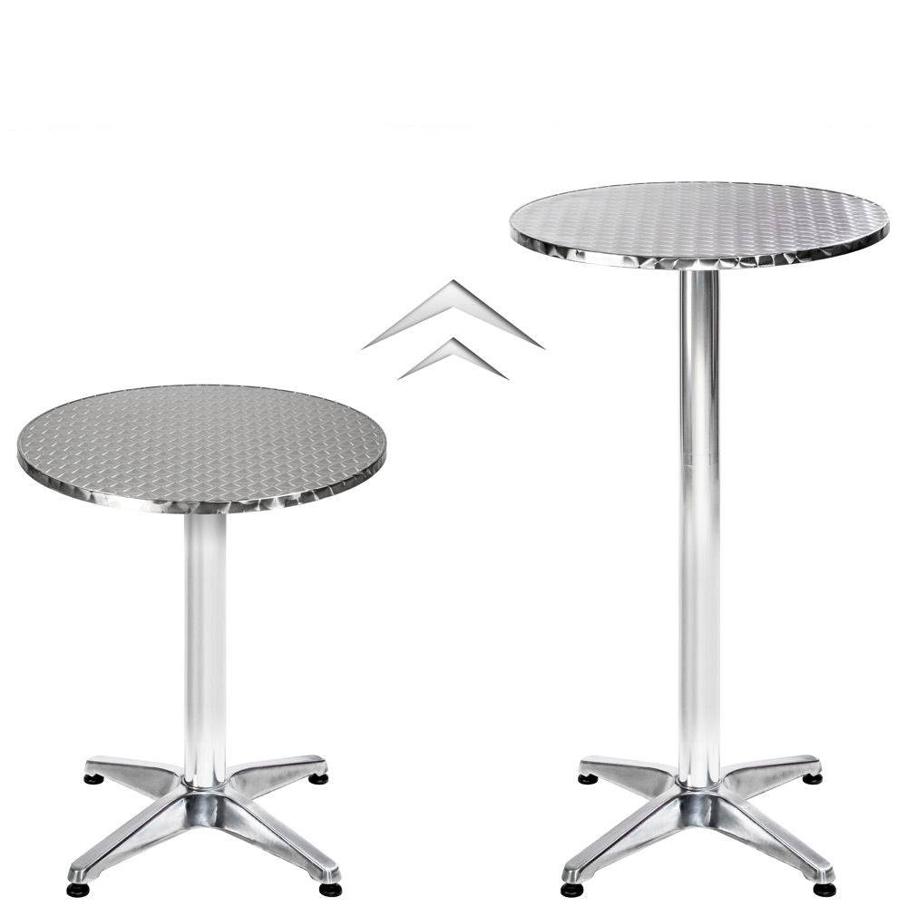 Helloshop26 - Mange debout aluminium diamètre table 60 cm diamètre pied 6,5 cm pliable hauteur réglable 74/114 cm gris - Imagen 2