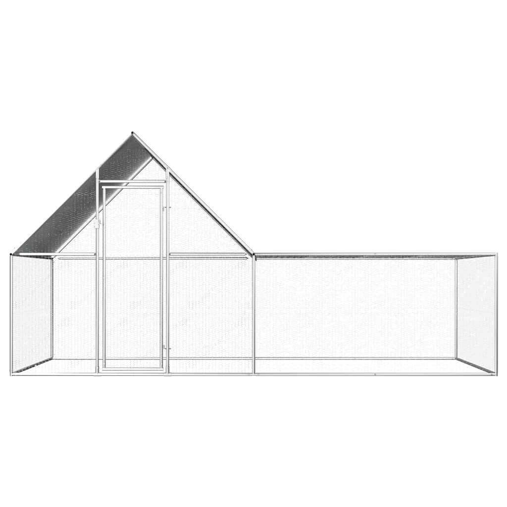 Enclos poulailler 4x2x2m acier galvanisé pour jardin extérieur Argenté – ComfortXL Outdoor Living - Image 2