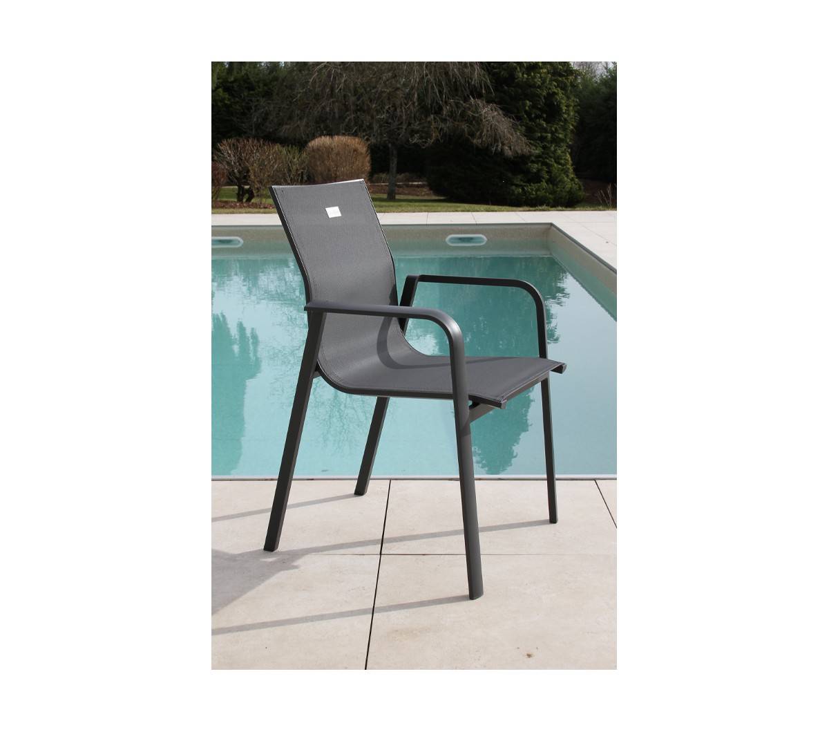 Ensemble table et chaises de jardin  8 places  Gris Anthracite  GUETHARY - Imagen 5