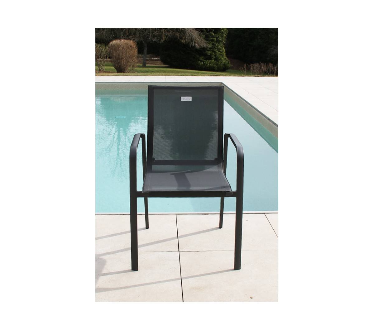 Ensemble table et chaises de jardin  8 places  Gris Anthracite  GUETHARY - Imagen 6