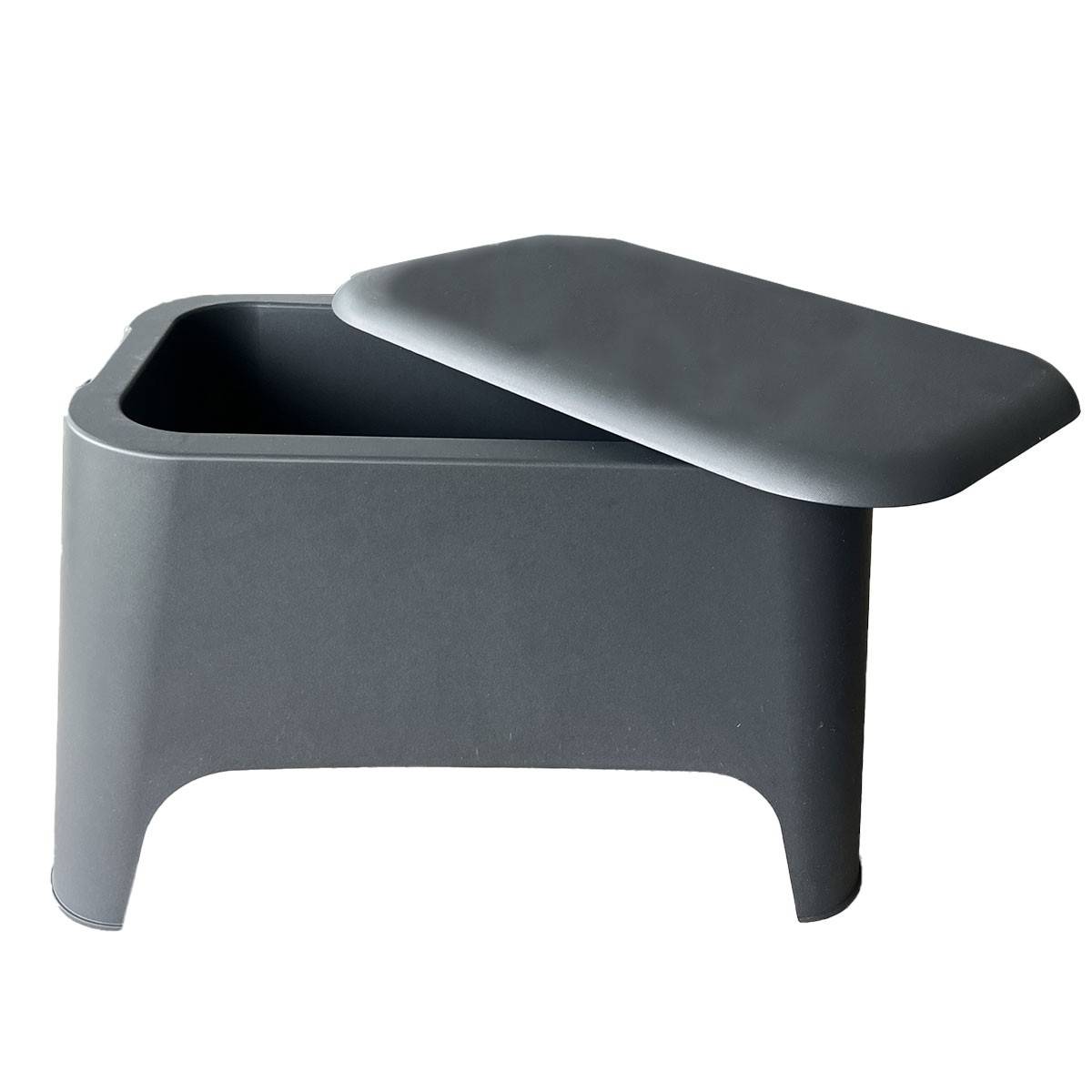 Table basse de jardin 59x 39x 36cm Anthracite Avec couvercle Extérieur / Intérieur TOOMAX - Imagen 2