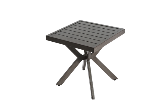 Table d'appoint carrée aluminium extérieur, patio et piscine, résistante aux intempéries, entretien facile, gris foncé - Image 8