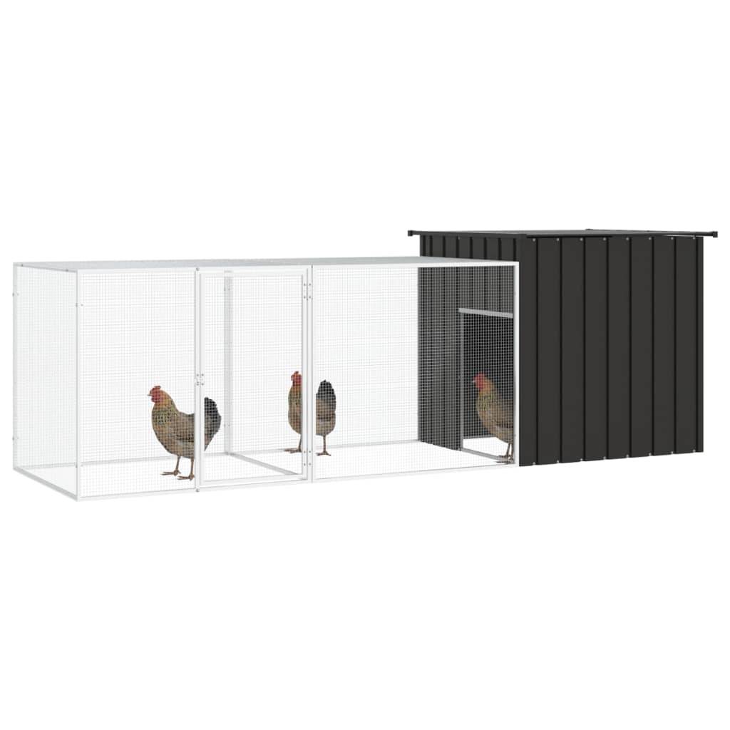 Vidaxl - Poulailler Anthracite 300x91x100 cm Acier galvanisé vidaXL 3106452 - Image 2