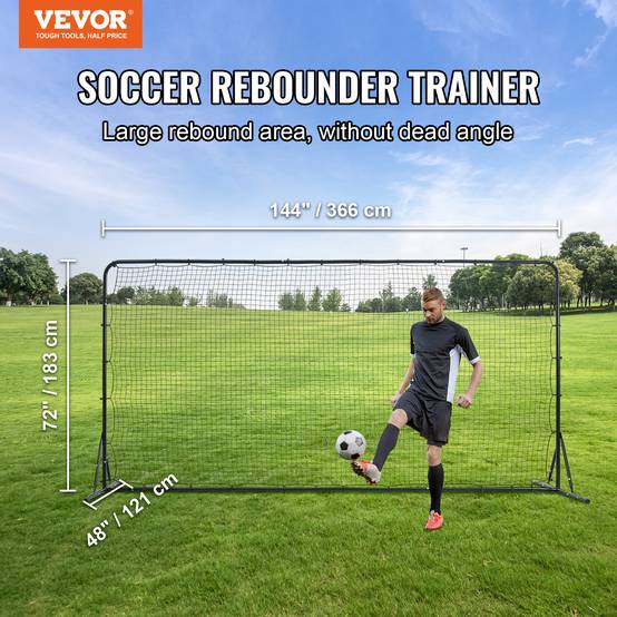 Vevor - VEVOR Filet rebond football 366x183cm, rebondisseur, sac portable, entraînement passes, volley. - Image 2