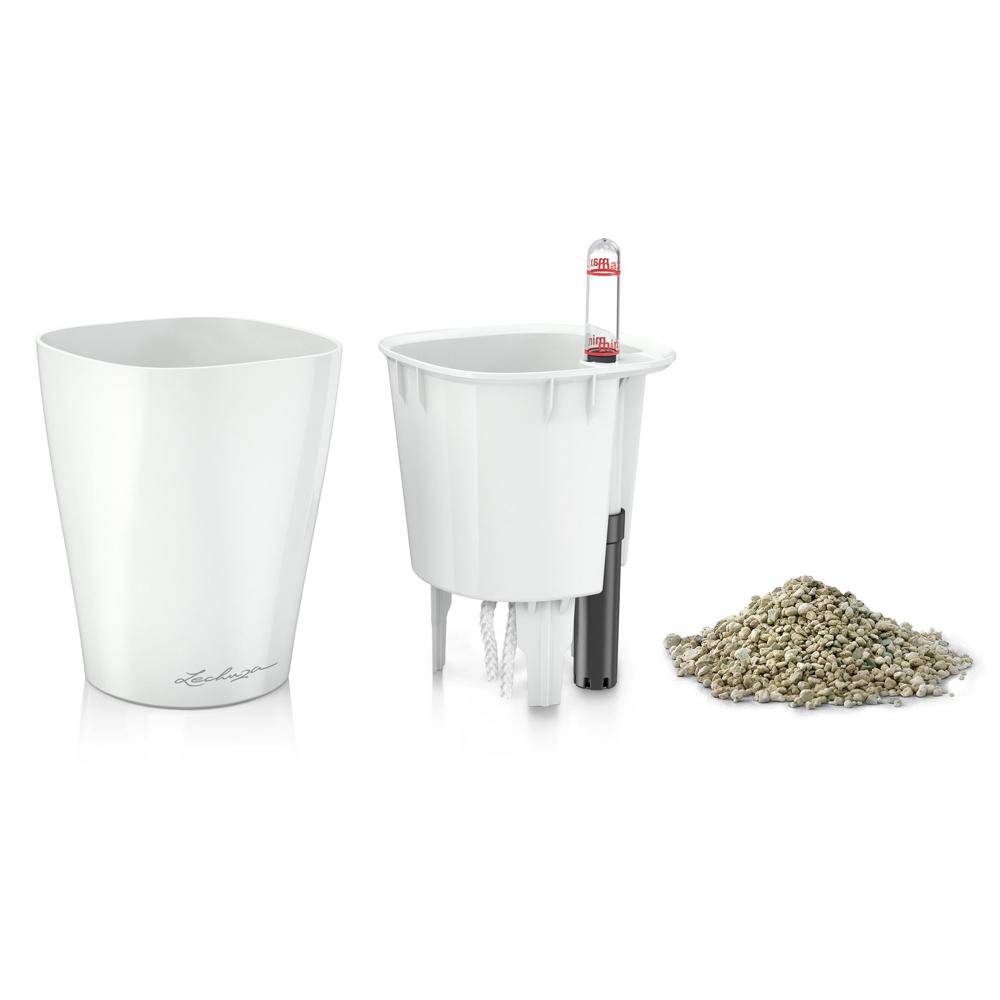 Lechuza - Pot de table Mini-Deltini - kit complet, blanc brillant Ø 10 x 13 cm Lechuza - Imagen 2