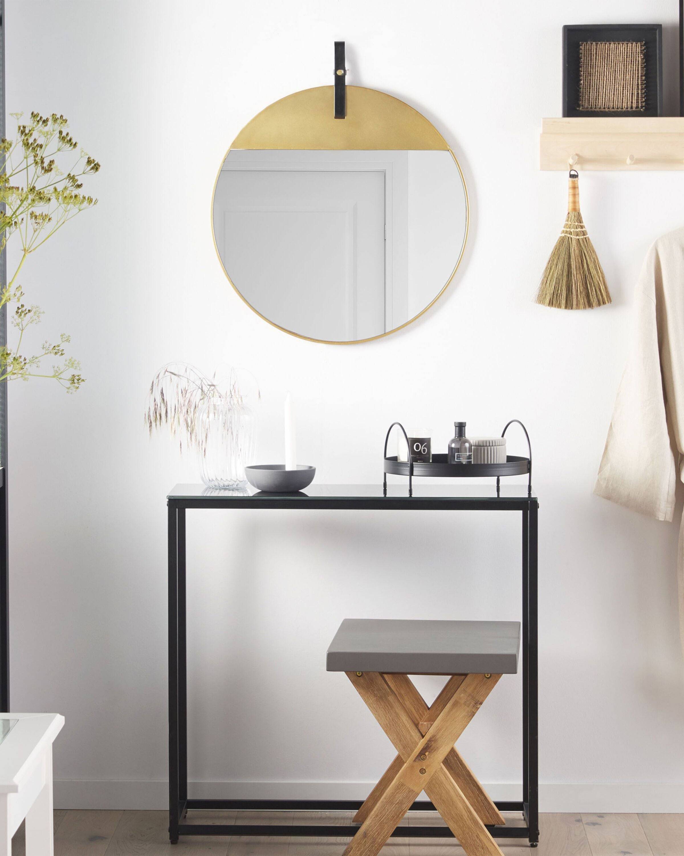 Beliani - Miroir Métal Doré GURS - 60x2x60- Beliani