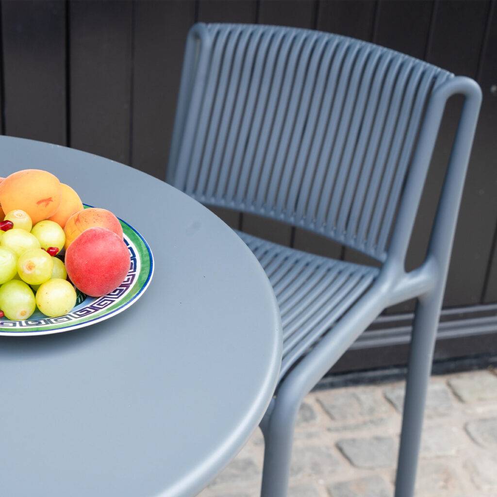 Wilsa Garden - Lot de 2 Chaises hautes de jardin en résine Gris ANDREA - Image 8