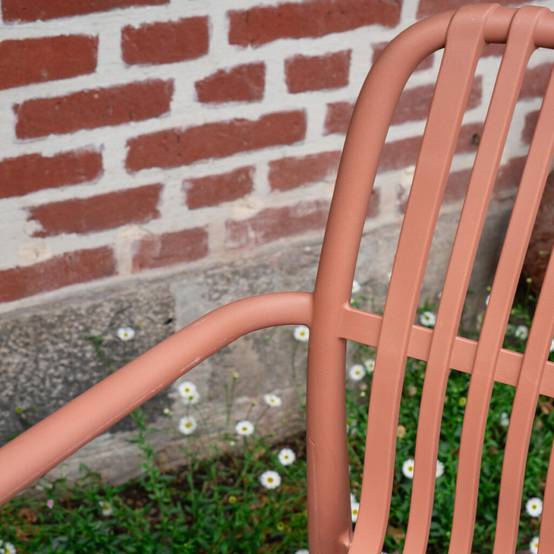 Lot de 2 Chaises hautes de jardin en résine Gris ANDREA - Image 7