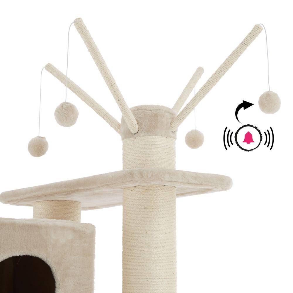 Helloshop26 - Arbre à chat 195 cm beige/blanc - Imagen 7