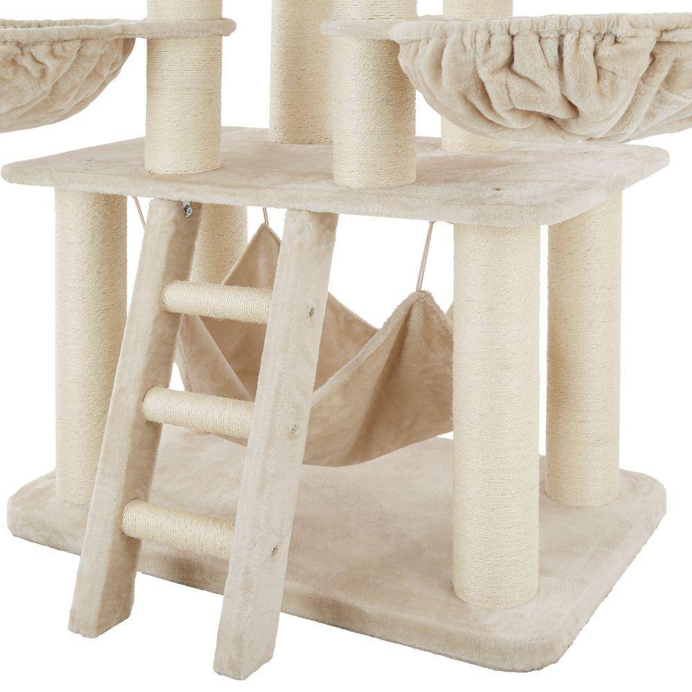 Helloshop26 - Arbre à chat 195 cm beige/blanc - Imagen 3