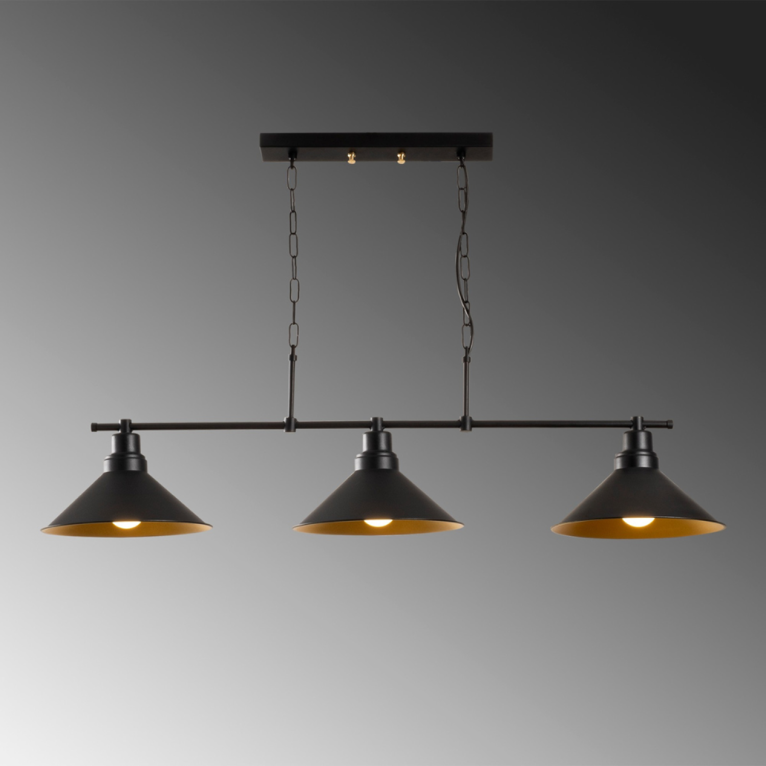 Concept Usine - Suspension industreille noire 3 ampoules ERIKA - Image 3