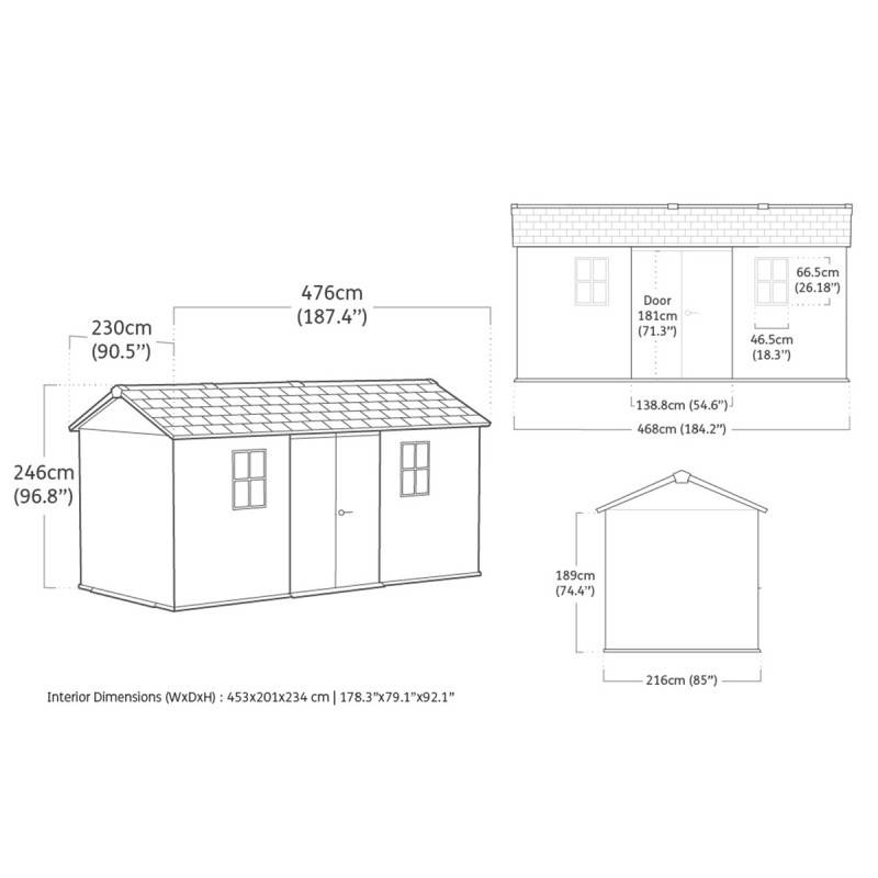 Keter - Abri de jardin Newton Plus 1575 - 10 m² - Gris Aspect bois - KETER - Image 7