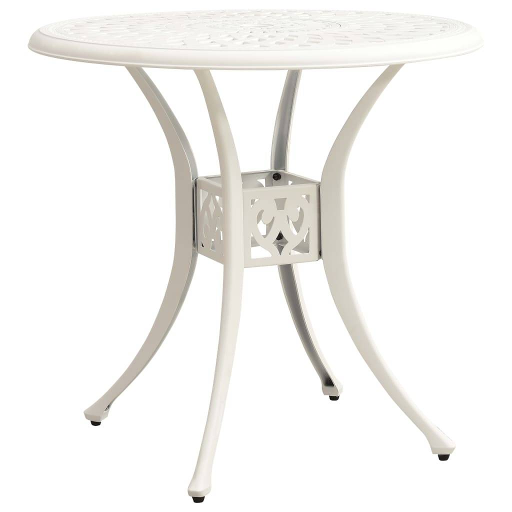 ComfortXL - Table de Jardin Ronde Ø78cm en Aluminium Blanc, Résistante aux Intempéries avec Trou Parasol – ComfortXL Outdoor Living