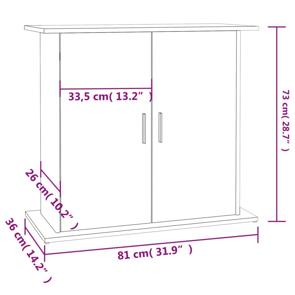 Meuble pour Aquarium Bois d'Ingénierie avec Portes de Rangement 81x36x73 cm Blanc - ComfortXL Outdoor Living - Image 5