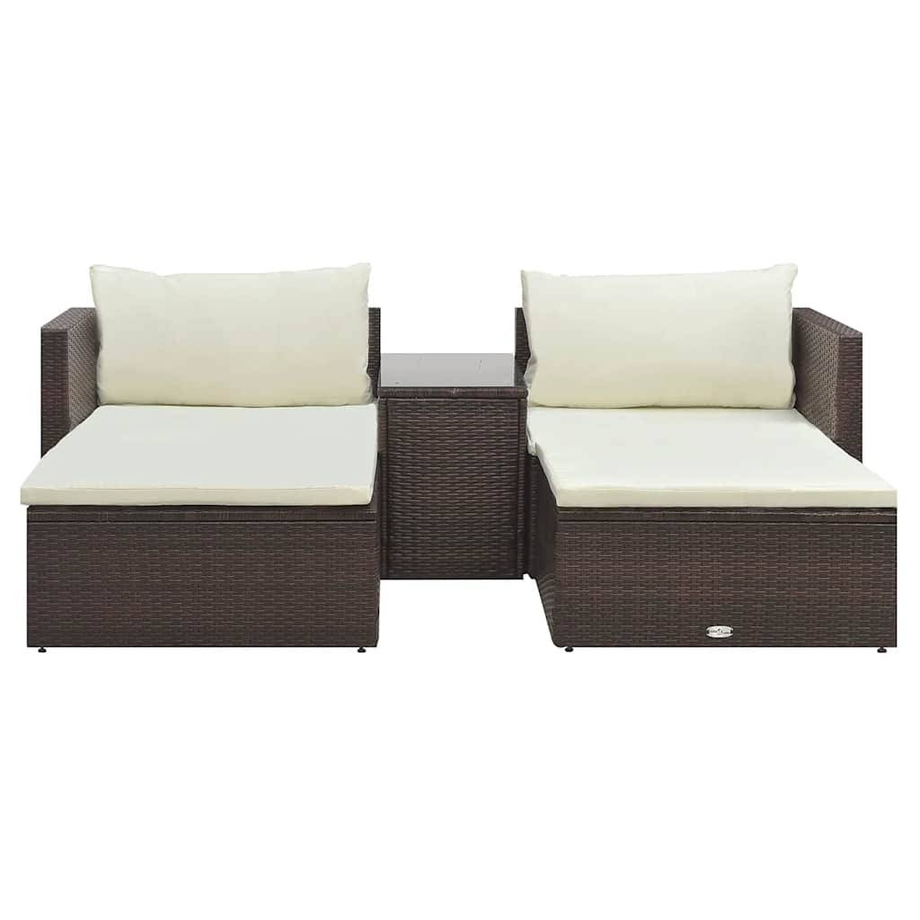 Vidaxl - Salon de jardin 5 pcs avec coussins Résine tressée Marron vidaXL 47812 - Imagen 2