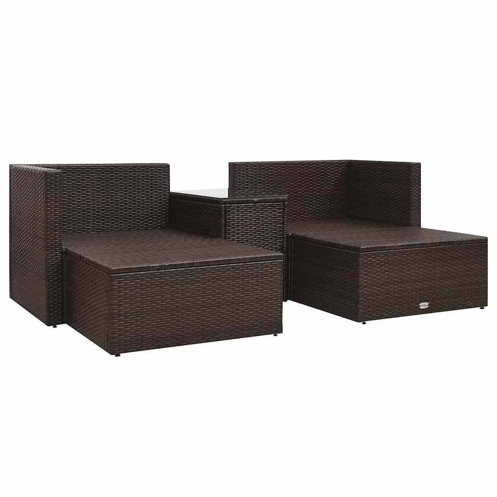 Vidaxl - Salon de jardin 5 pcs avec coussins Résine tressée Marron vidaXL 47812 - Imagen 9