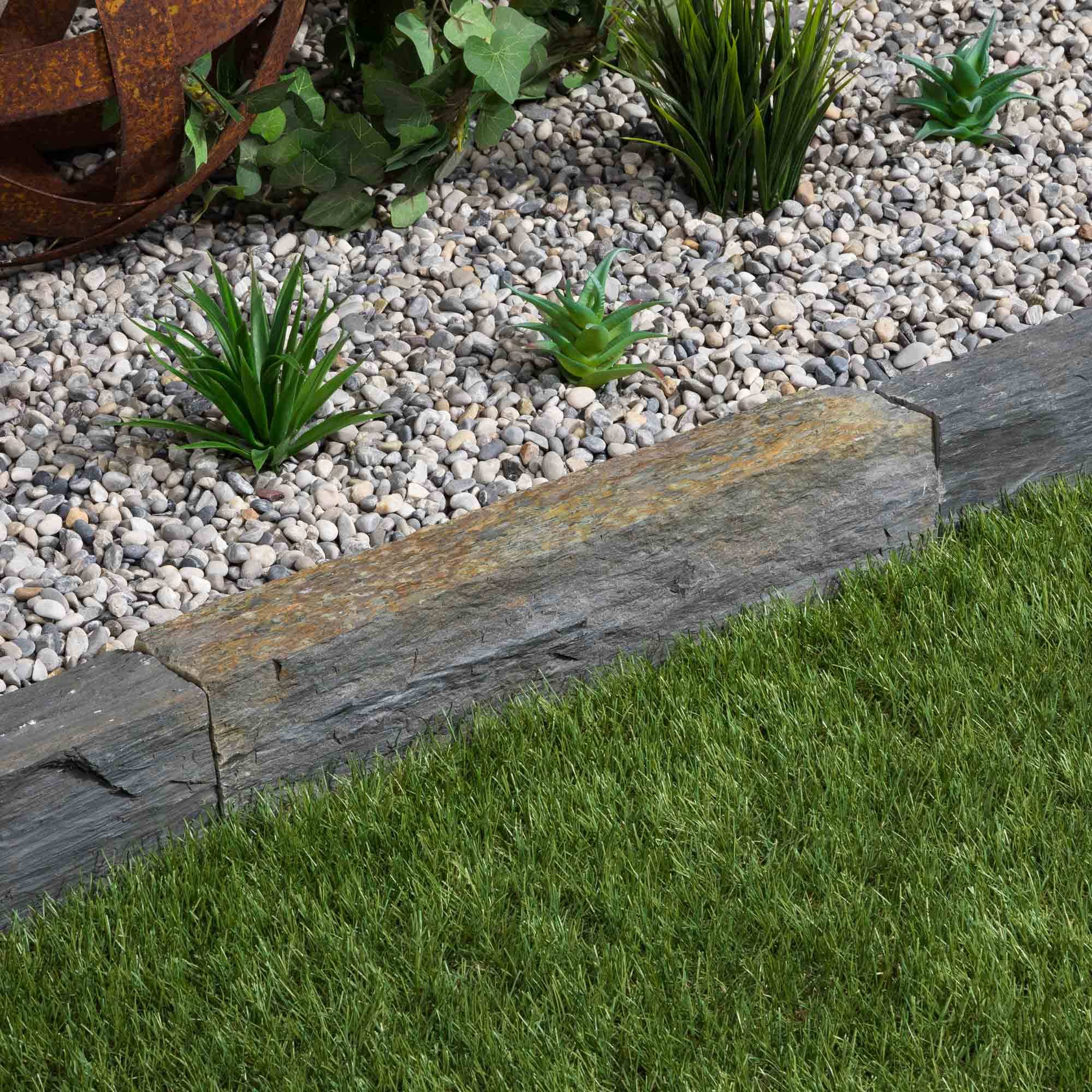 Bordure de jardin Schiste 50x3-7x3-7 cm (lot de 5 bordures soit 2,5 mètres) - RO'MA NATURE - Image 1