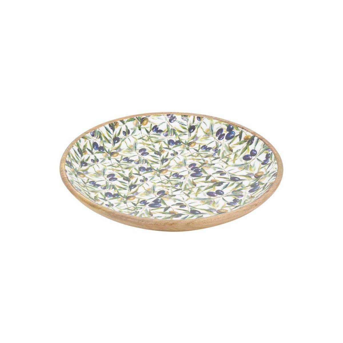 Aubry Gaspard - Grande corbeille en bois de manguier et résine - Olives Plat - Imagen 1