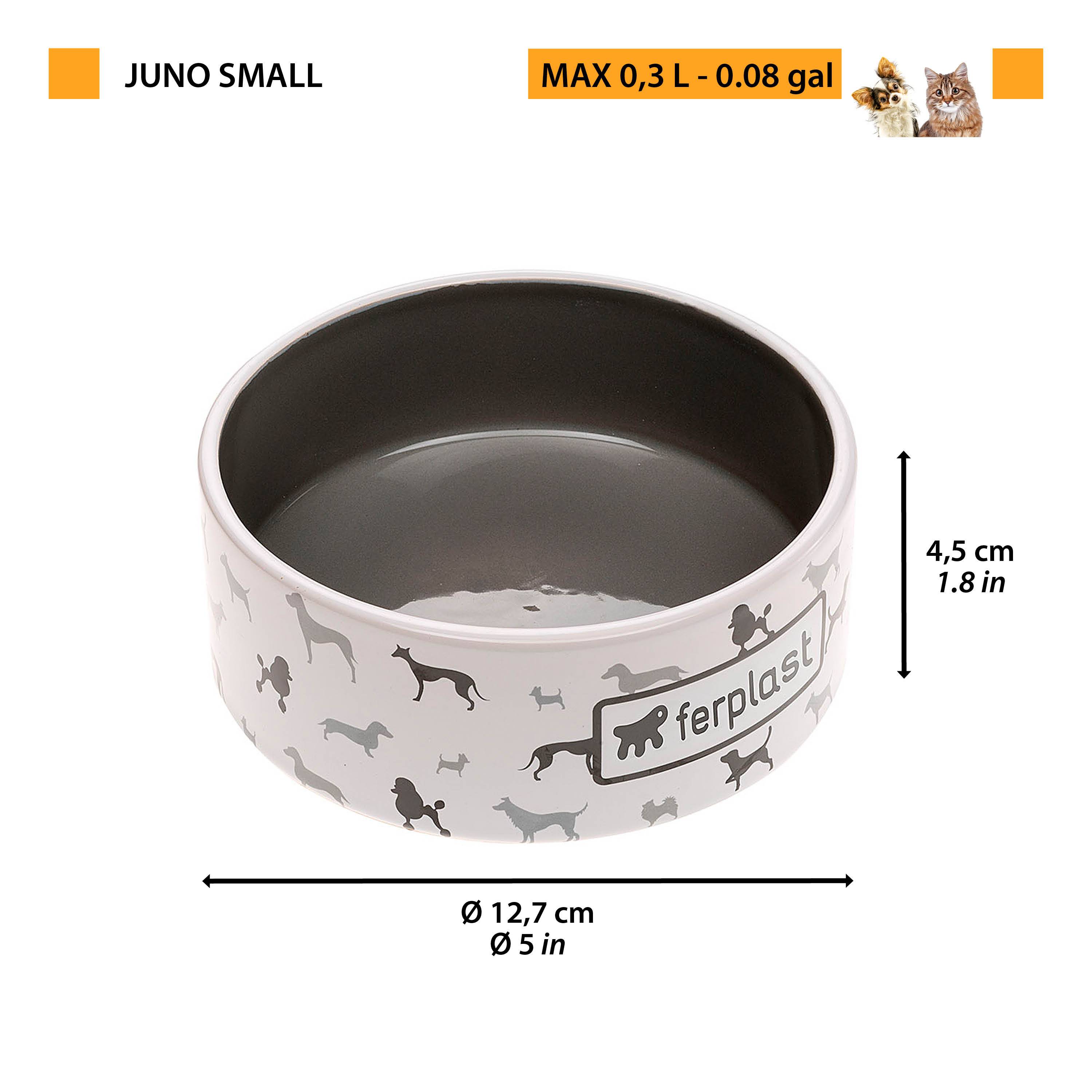 Ferplast - Ecuelle en Céramique pour Petits Chiens et Chats, JUNO SMALL, Fantaisie originale - Imagen 2