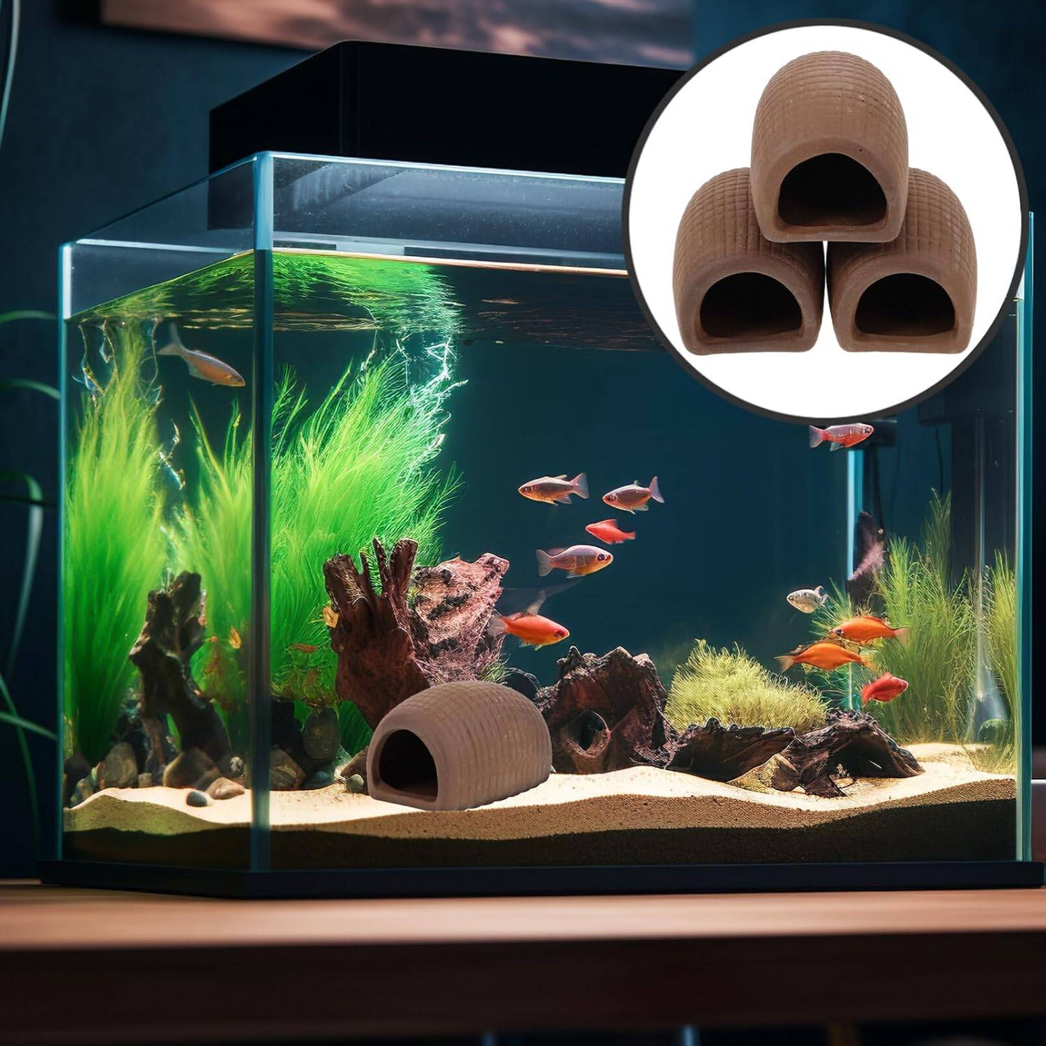 3 Ornements Céramique pour Aquarium - Cachette Sûre DtopbuyAge - Image 3