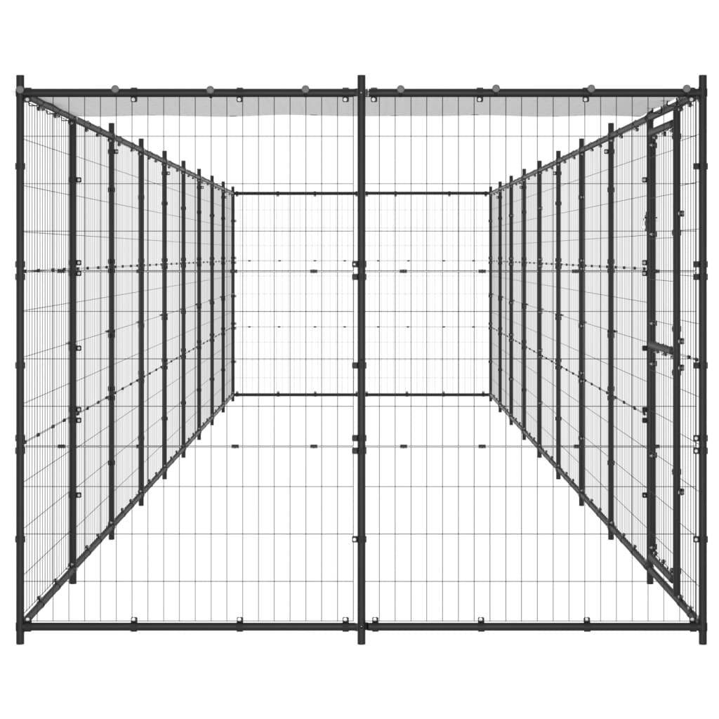 Helloshop26 - Chenil extérieur cage enclos parc animaux chien extérieur acier avec toit 21,78 m² - Imagen 4