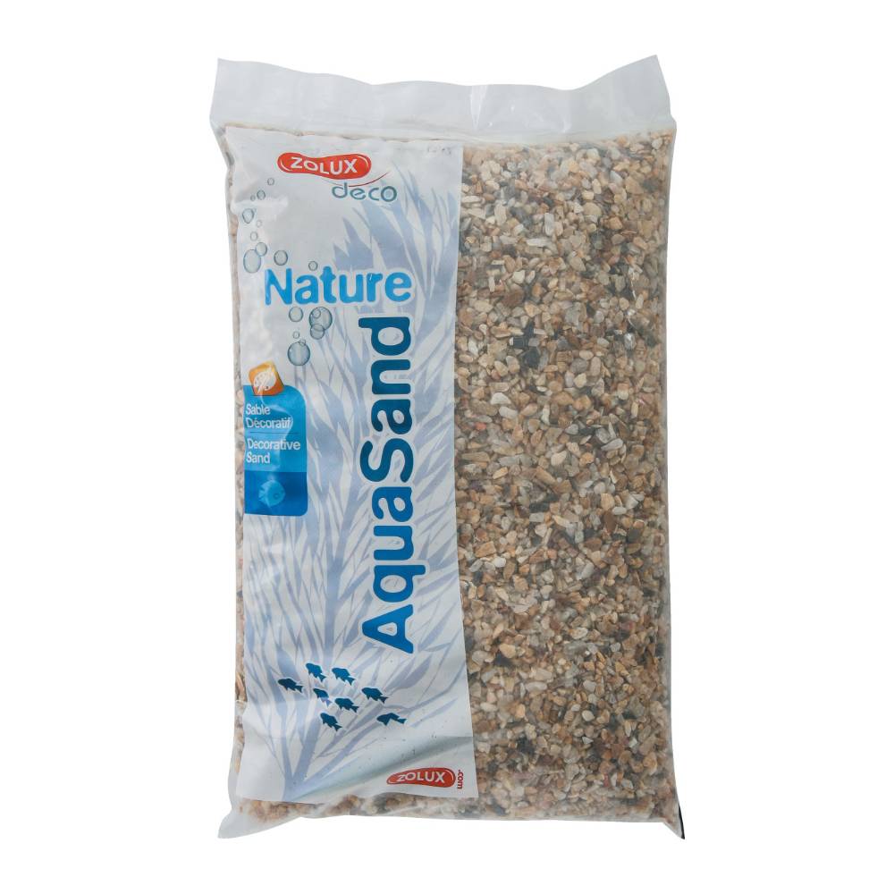 Zolux - Sol décoratif Aquasand naturel quartz gros 5kg (Lot de 3) - Imagen 3