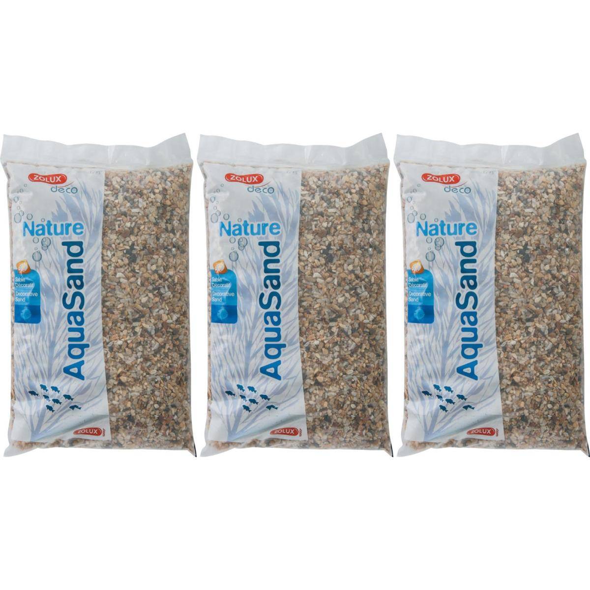 Zolux - Sol décoratif Aquasand naturel quartz gros 5kg (Lot de 3) - Imagen 1