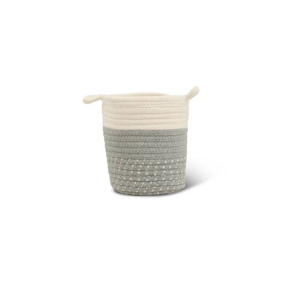 Cache-pot panier gris - D.14cm - Image 1