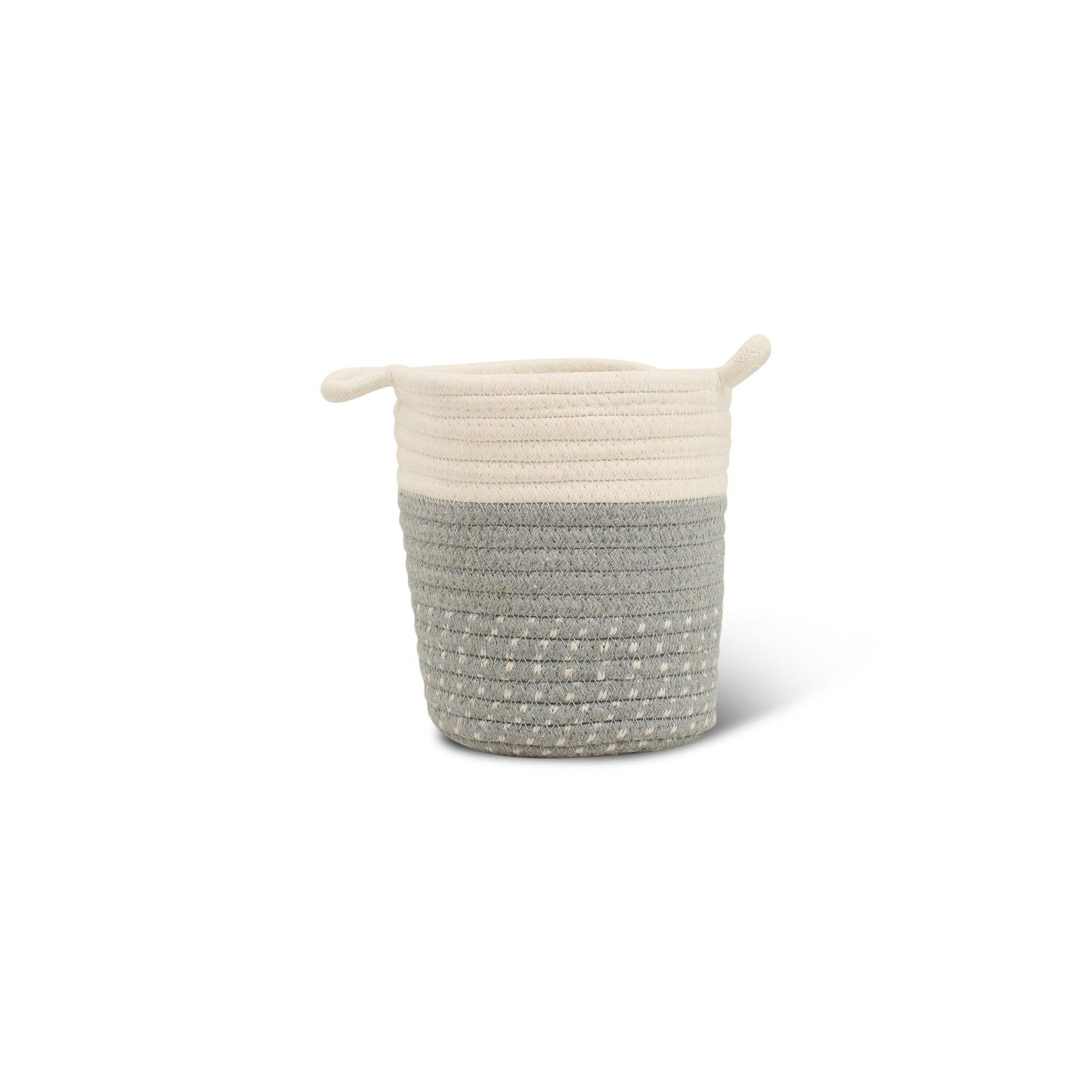 Cache-pot panier gris - D.14cm - Image 1
