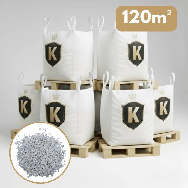 King Matériaux - Galet blanc 8/12 mm – Pack 6 Big Bag +/- 1,5T – 120 m²