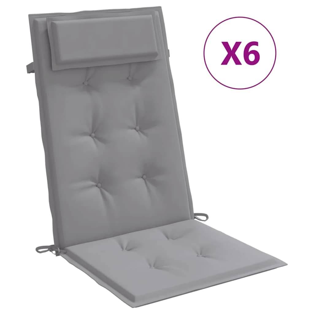 ComfortXL - Lot de 6 Coussins pour Chaise de Jardin Dossier Haut Tissu Oxford Imperméable Salon de Jardin Gris 120x50cm – ComfortXL Outdoor Living - Image 2