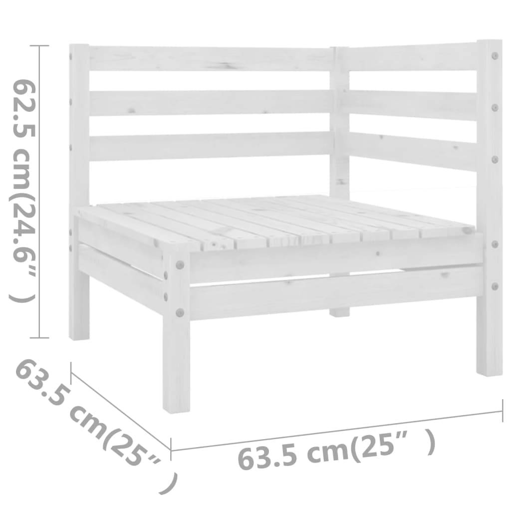 Maison Chic - 5 pcs salon de jardin - Mobilier d'extérieur - Mobilier de jardin Bois de pin massif Blanc-JU7572 - Image 6