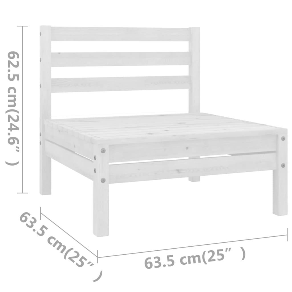 Maison Chic - 5 pcs salon de jardin - Mobilier d'extérieur - Mobilier de jardin Bois de pin massif Blanc-JU7572 - Image 8