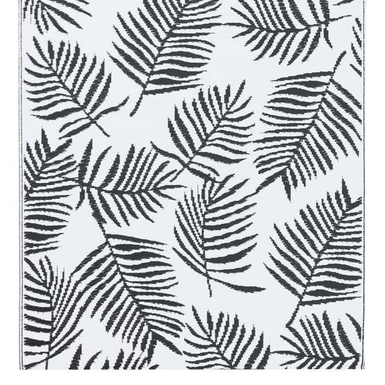 Tapis extérieur - Tapis de jardin - Tapis de terrasse Blanc et noir 160x230 cm PP-JU12232 - Image 4