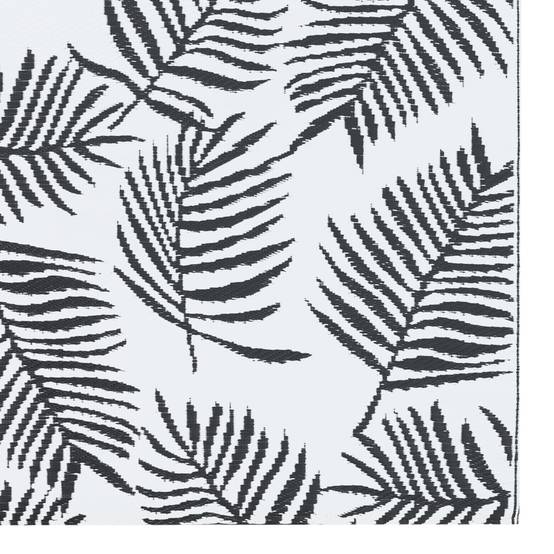 Tapis extérieur - Tapis de jardin - Tapis de terrasse Blanc et noir 160x230 cm PP-JU12232 - Image 5