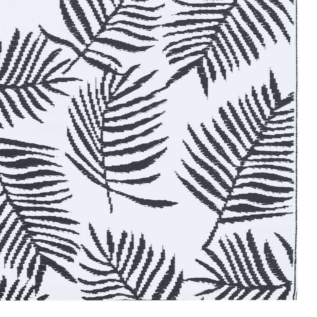 Tapis extérieur - Tapis de jardin - Tapis de terrasse Blanc et noir 160x230 cm PP-JU12232 - Image 5
