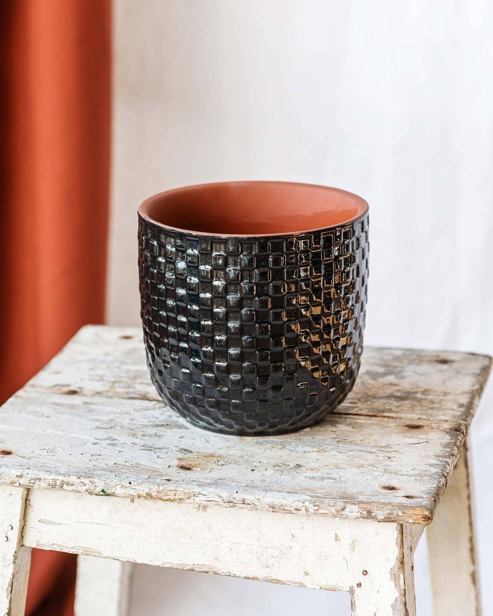 Cache pot - RELIEF NOIR- La Green Touch - Imagen 1