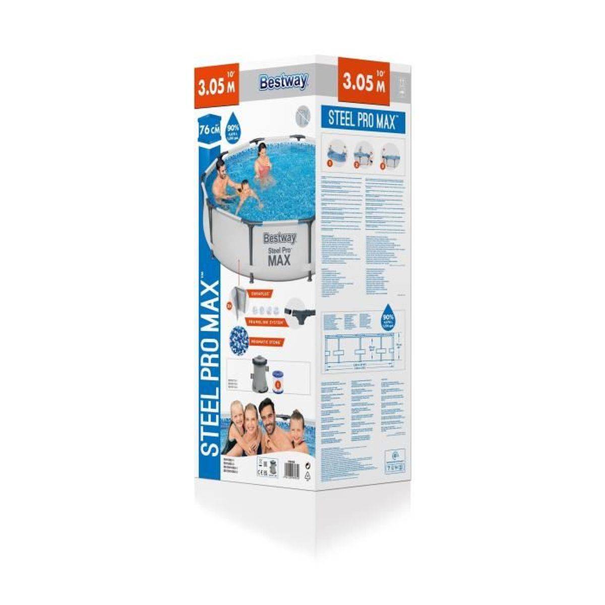 Bestway - Kit piscine hors sol tubulaire ronde 305 x 76 cm avec pompe cartouche Type I - Bestway - Image 6