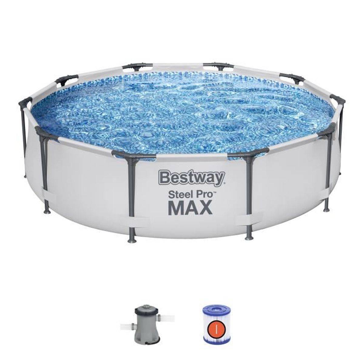 Bestway - Kit piscine hors sol tubulaire ronde 305 x 76 cm avec pompe cartouche Type I - Bestway