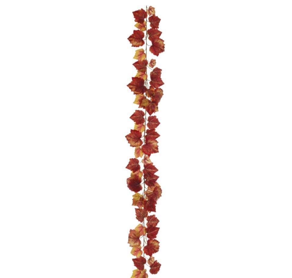 Artificielles - Guirlande de feuilles de vigne artificielle H 190 cm Automne - couleur: Automne