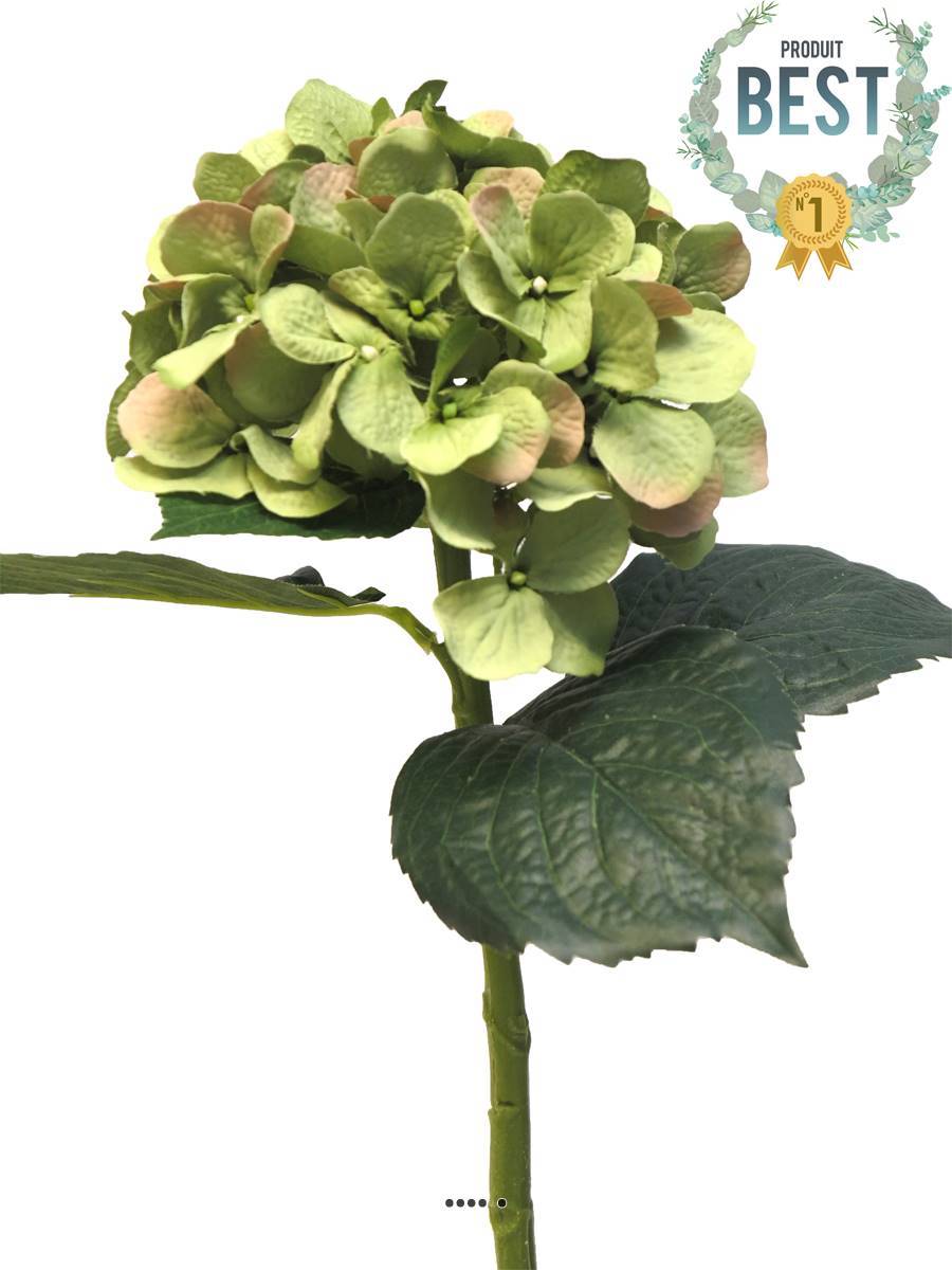 Artificielles - Hortensia artificiel en branche, H 48 cm Crème vert - BEST - couleur: Crème vert - Imagen 1