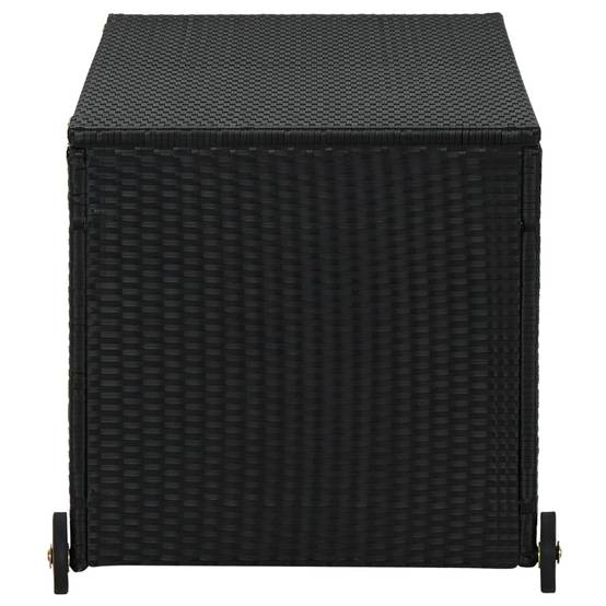 Coffre de rangement - Boîte de rangement extérieure - Coffre de jardin noir 120x65x61 cm résine tressée - Image 3