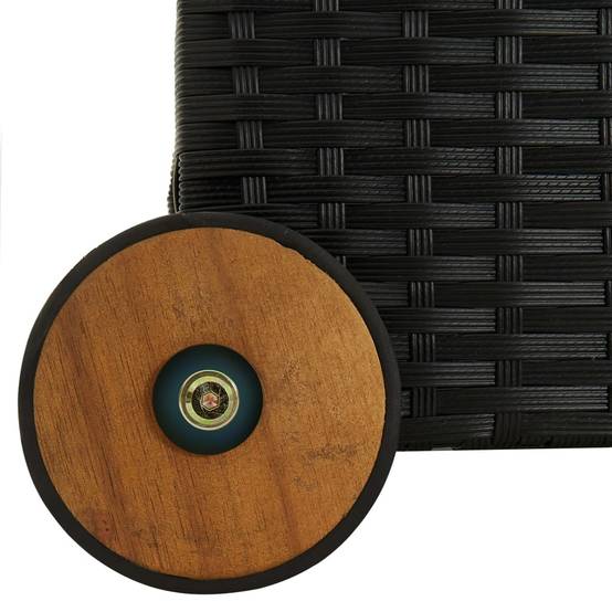 Coffre de rangement - Boîte de rangement extérieure - Coffre de jardin noir 120x65x61 cm résine tressée - Image 6