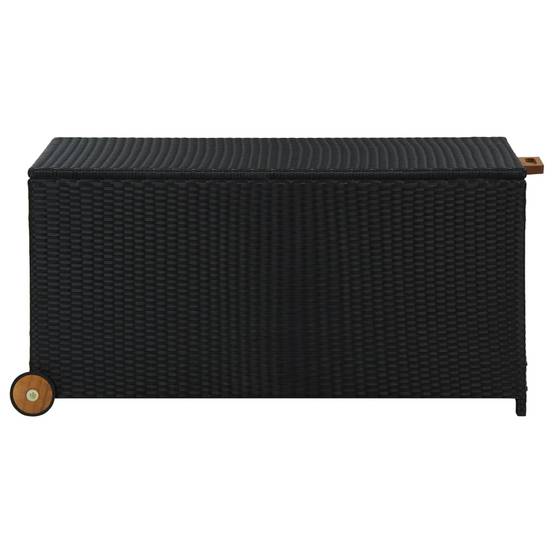 Coffre de rangement - Boîte de rangement extérieure - Coffre de jardin noir 120x65x61 cm résine tressée - Image 1