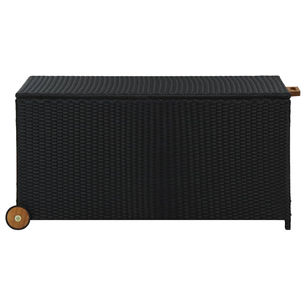 Coffre de rangement - Boîte de rangement extérieure - Coffre de jardin noir 120x65x61 cm résine tressée - Image 1