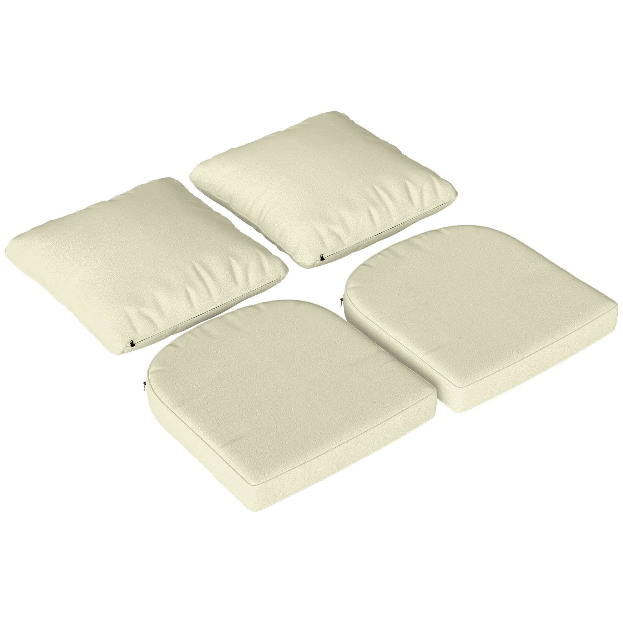 Maison Chic - Ensemble de 2 coussins d'assise avec dossier, coussin d'assise et de dossier extérieur et intérieur, crème