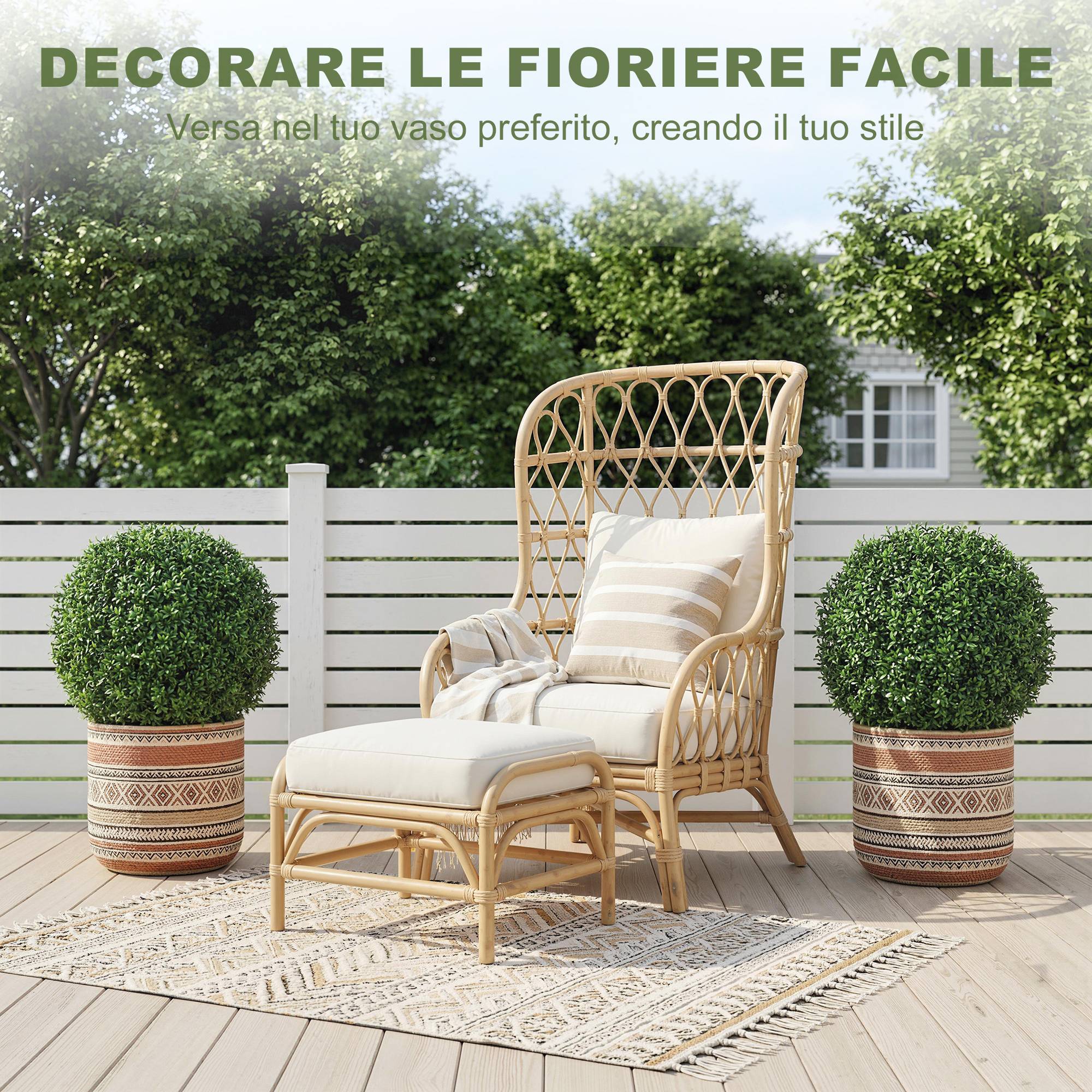 Topiaires artificiels buis 682 feuilles, résistant UV, hauteur 42cm - Image 10