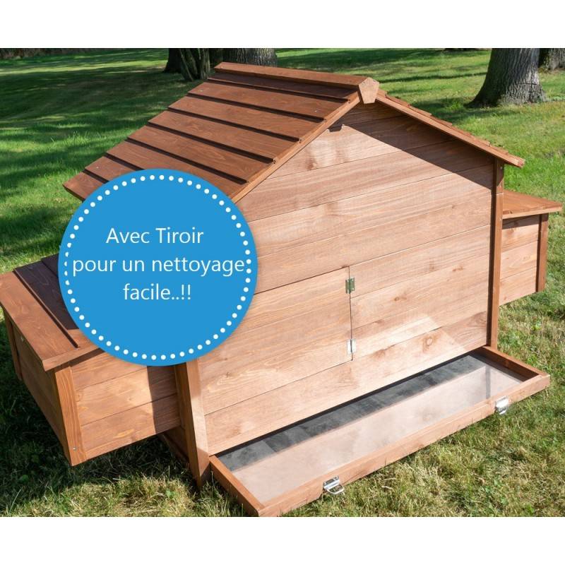 Poulailler en bois pour jardin extérieure cage canard équipé 2 nichoirs 185 x 84 x 112 cm Modèle 154 Ferme de terrain - Image 2