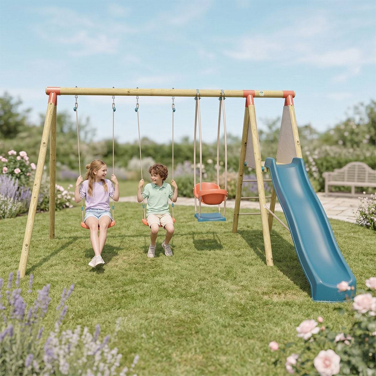 Trigano Jardin - Station de jeux bois 2,30 m Topwood ZALMI 2 - 6 enfants - Image 2