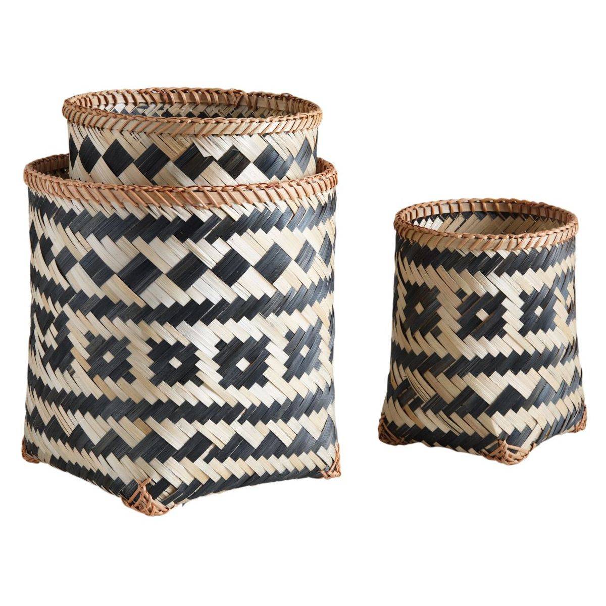 Aubry Gaspard - Corbeilles de rangement en bambou (Lot de 3) - Imagen 1